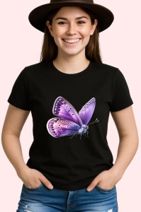 Tricou Fluture mov pastel cu accente albe si tonuri fine Copii | Dama | Barbat Barbat - Img 6