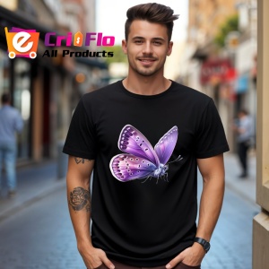 Tricou Fluture mov pastel cu accente albe si tonuri fine Copii | Dama | Barbat Barbat - Img 17