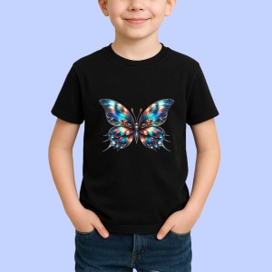 Tricou Fluture multicolor lucios cu reflexii sidefate Copii | Dama | Barbat Barbat - Img 5