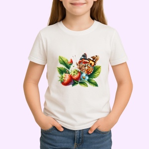 Tricou Fluture pe fructe de padure design colorat estival Copii | Dama | Barbat Barbat - Img 3