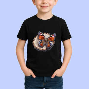 Tricou Fluture pe trunchi de copac design rustic realist Copii | Dama | Barbat Barbat - Img 5