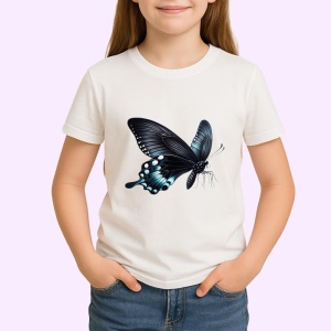 Tricou Fluture rosu si negru model clasic intens si simetric 2 Copii | Dama | Barbat Barbat - Img 4