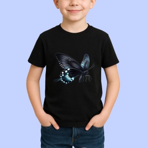 Tricou Fluture rosu si negru model clasic intens si simetric 2 Copii | Dama | Barbat Barbat - Img 6