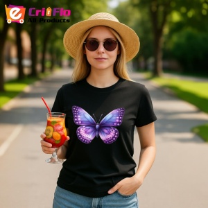 Tricou Fluture violet deschis cu margini mov intense Copii | Dama | Barbat Barbat - Img 22
