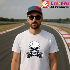 Tricou Ford Skull Pistons | Unisex Dama si Barbat - Img 2