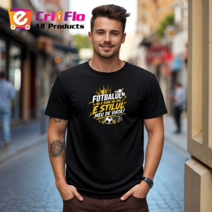 Tricou Fotbalul Nu E Doar Un Joc Stil De Viata, din bumbac 100%, tricou negru Copii | Dama | Barbat - Img 5