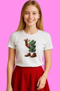 Tricou Frigo Camelo Imbodobit Cu Decoratiuni De Craciun, din bumbac 100%, tricou alb, Copii | Dama | Barbat - Img 3