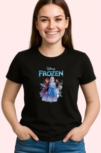 Tricou Frozen regatul de gheata cu Elsa Anna si magia iernii, Copii | Dama | Barbat , tricou negru - Img 3
