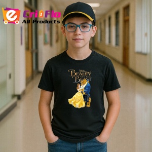 Tricou Frumoasa si bestia poveste clasica de dragoste animata Disney, Copii | Dama | Barbat , tricou negru - Img 5