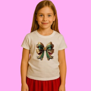 Tricou Funda Aurie Cu Verde Si Floare, din bumbac 100%, tricou alb, Copii | Dama | Barbat - Img 2