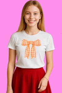 Tricou Funda Carouri Bej Si Portocaliu, din bumbac 100%, tricou alb, Copii | Dama | Barbat - Img 3
