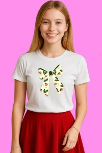 Tricou Funda Crem Cu Modele Craciun, din bumbac 100%, tricou alb, Copii | Dama | Barbat - Img 3