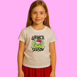 Tricou Funny Grinch Season Merry Grinchmas, din bumbac 100%, tricou alb, Copii | Dama | Barbat - Img 2