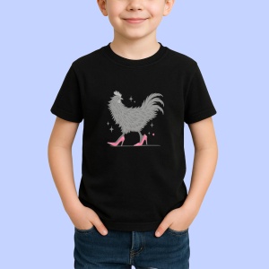 Tricou Gaina pe tocuri Negru, Copii | Dama | Barbat