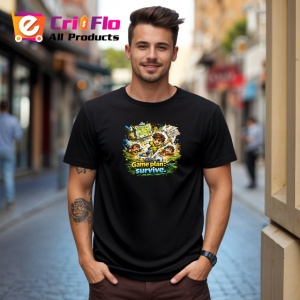 Tricou Game Plan Survive Copii Fotbal Minge, din bumbac 100%, tricou negru Dama | Barbat - Img 6