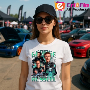 Tricou George Russell Poster Colaj Echipa Mercedes Formula 1, Copii | Dama | Barbat - Img 8