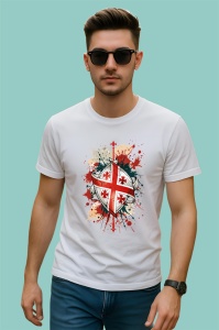 Tricou Georgia Steag Splash Art, Copii | Dama | Barbat - Img 2