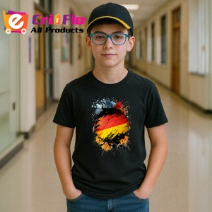 Tricou Germany Steag Splash Art, Copii | Dama | Barbat, culoare negru - Img 9
