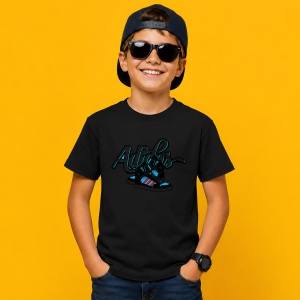 Tricou Ghete Sport Hi Top Graffiti Script Urban Street Fashion, din bumbac 100%, tricou negru, Copii | Dama | Barbat - Img 3