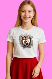 Tricou Girafa Cu Fundal Gri Inchis Craciun, din bumbac 100% Copii | Dama | Barbat