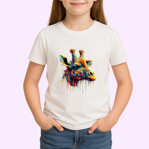Tricou Girafa multicolora arta pop savana reinterpretata Copii | Dama | Barbat - Img 3