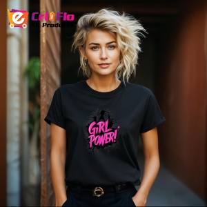 Tricou Girl Power Roz Puternic, Copii | Dama | Barbat, culoare negru - Img 12