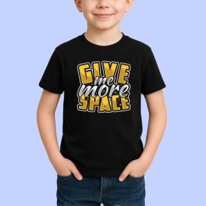 Tricou Give Me More Space Astronaut Amuzant, din bumbac 100%, tricou negru Copii | Dama | Barbat - Img 2