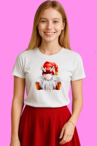 Tricou Gnome Cu Palarie Si Betisor, din bumbac 100%, tricou alb, Copii | Dama | Barbat - Img 3