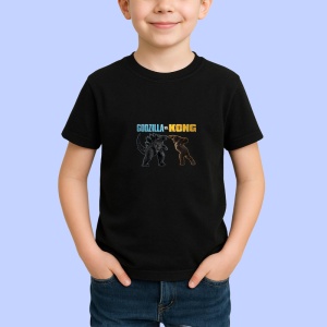 Tricou Godzilla vs Kong batalia epica dintre doua creaturi legendare, Copii | Dama | Barbat , tricou negru - Img 2