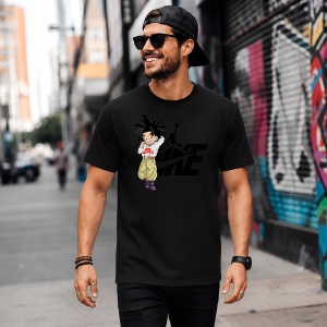 Tricou Goku Copil Dragon Ball Z Urban Fashion Logo Negru, din bumbac 100%, tricou negru, Copii | Dama | Barbat - Img 5