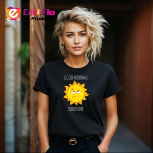 Tricou Good Morning Sunshine Soare Amuzant Zambitor, din bumbac 100%, tricou negru Copii | Dama | Barbat - Img 8