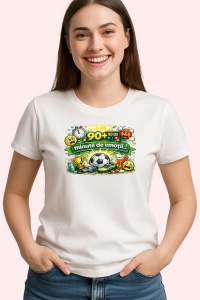 Tricou Grafica Fotbal Minge Si Trofeu V2, din bumbac 100% , tricou alb pentru Copii | Dama | Barbat