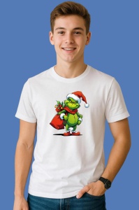 Tricou Grinch Cu Cadouri, din bumbac 100% Copii | Dama | Barbat - Img 2