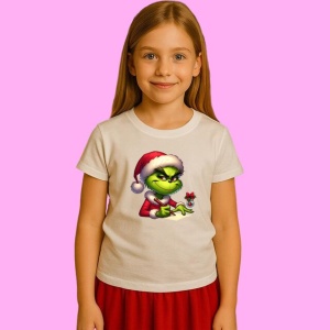 Tricou Grinch Scrie Lista De Craciun, din bumbac 100%, tricou alb, Copii | Dama | Barbat - Img 2