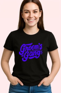 Tricou grooms gang echipa mirelui design petrecere burlaci, Copii | Dama | Barbat , tricou negru - Img 2