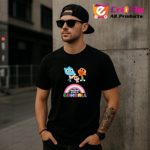 Tricou Gumball aventuri amuzante cu fratii waterson sub curcubeu, Copii | Dama | Barbat , tricou negru - Img 11