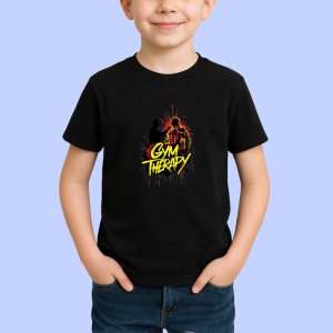 Tricou Gym Therapy Silueta Galben Negru, Copii | Dama | Barbat, culoare negru - Img 2