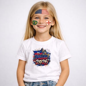 Tricou Haiti World Cup 2026 Fifa, din bumbac 100%, tricou alb, Copii | Dama | Barbat - Img 2
