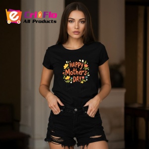 Tricou Happy Mothers Day Flori Galbene V2, din bumbac 100%, tricou negru Copii | Dama | Barbat - Img 7