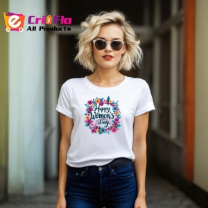 Tricou Happy Womens Day Cerc Floral V2, din bumbac 100% , tricou alb pentru Copii | Dama | Barbat - Img 8