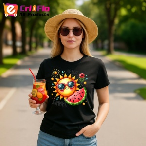 Tricou Hello summer cu soare si felie de pepene grafica vesela Copii | Dama | Barbat Barbat - Img 22