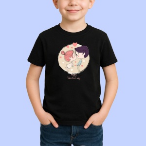 Tricou Hmmm Valentines Day Cuplu Amuzant, din bumbac 100%, tricou negru Copii | Dama | Barbat - Img 2