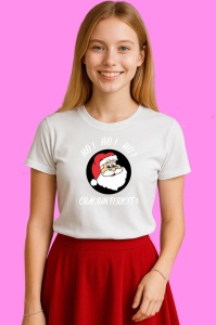 Tricou Ho Ho Ho Craciun Fericit 3, din bumbac 100% Copii | Dama | Barbat