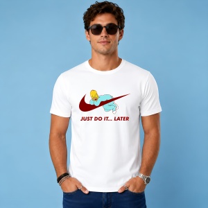 Tricou Homer Simpson Lazy Vibe Logo Grena Urban Street Art, din bumbac 100% Copii | Dama | Barbat - Img 3