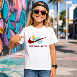 Tricou Homer Simpson Lazy Vibe Logo Grena Urban Street Art, din bumbac 100% Copii | Dama | Barbat - Img 4