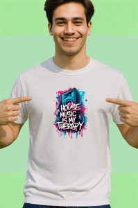 Tricou House Music Is My Therapy, Copii | Dama | Barbat - Img 2