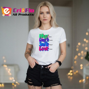 Tricou Hug Laugh Smile Love Text Colorat V1, din bumbac 100% , tricou alb pentru Copii | Dama | Barbat - Img 7