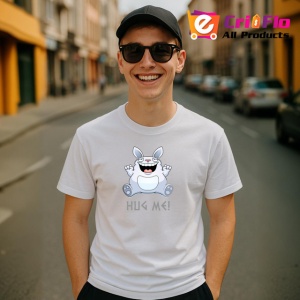 Tricou Hug Me Iepure Amuzant Zambitor, din bumbac 100% , tricou alb pentru Copii | Dama | Barbat - Img 10
