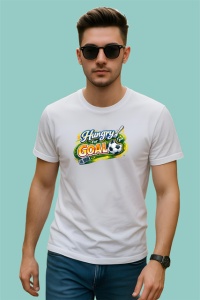 Tricou Hungry For Goal Minge Fotbal Design Dinamic V1, din bumbac 100% , tricou alb pentru Copii | Dama | Barbat - Img 3