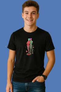 Tricou Huntrix K Pop Hunters Demon Cuplu Spate Pulover Rosu Verde, din bumbac 100%, tricou negru, Copii | Dama | Barbat - Img 3